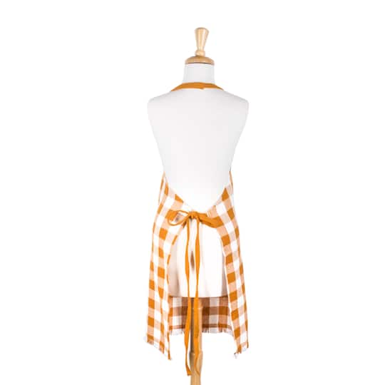 Pumpkin Spice Heavyweight Check Fringed Chef Apron